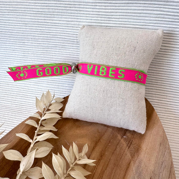 Stoffarmband Good Vibes